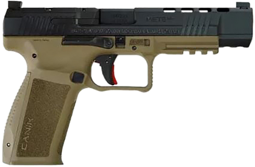 Canik HG6651N Mete SFx  9mm Luger 10+1 5.20" Black Nitride Match Grade Barrel, Black Optic Ready/Serrated Steel Slide, Flat Dark Earth Polymer Frame w/Picatinny Rail, Aggressive Texture Grip          