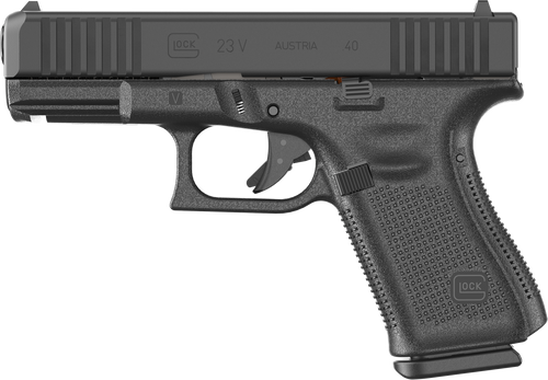 Glock PV2350201 G23 V 40 S&W 10+1 4.02" Black GMB Barrel, Black nDLC Steel Serrated Slide, Black Polymer Frame w/Accessory Rail, Interchangeable Backstrap Grip, Ambidextrous                           