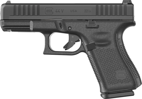 Glock UV4450101 G44 V Compact 22 LR 10+1 4.02" Black GMB Barrel, Matte Black Serrated Slide, Black Polymer Frame w/Accessory Rail, Interchangeable Backstrap Grip                                       