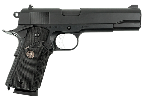 MAC 10100575 1911 Meusoc Full Size Frame 45 ACP 8+1 5" Black Target Crown Barrel, QPQ Tenifer Cerakote Steel Serrated Slide, QPQ Tenifer Cerakote Steel Frame w/Beavertail, Black Pachmayr Grip         