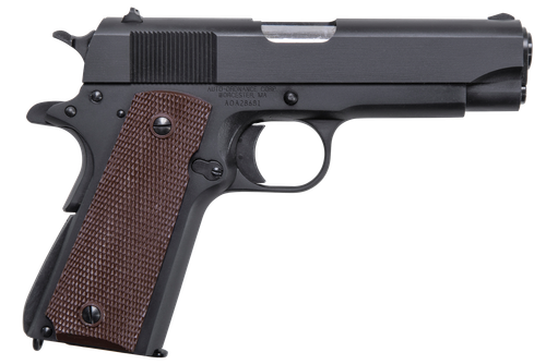Auto-Ordnance 1911BKOC 1911 A1 Commander 45 ACP 7+1 4.25" Matte Black Serrated  Carbon Steel Slide Matte Black Matte Black Carbon Steel Brown Checkered Polymer Grips Right Hand                        
