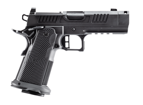 Alpha Foxtrot AA39X1QIG-XDBK19 AF1911 Romulus Compact Frame 9mm Luger 20+1 3.50" Black DLC Threaded Compensated Barrel, Black DLC Stainless Steel Optic Ready/Serrated Slide, Black DLC Stainless Steel 