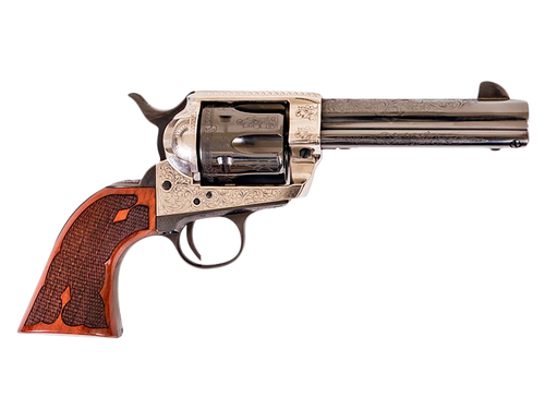 Cimarron PP400LSFW Frontier  357 Mag 6 Shot 4.75" Blued Barrel, Blued Cylinder, Old Silver Engraved Frame, Checkered Walnut Grip                                                                        