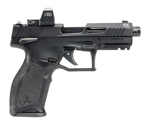 Taurus 1-2TX22P141-10RD TX22 w/Optic Full Size 22 LR 10+1 4.60" Matte Black Threaded Barrel, Black Hard Coat Anodized Serrated w/Optic Slide, Black Polymer Frame w/Picatinny Rail, Textured Grip, Shiel