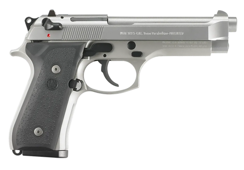 Beretta USA JS92F510 92FS Inox Full Size Frame 9mm Luger 10+1 4.90" Satin Steel Barrel, Satin Stainless Steel Serrated Slide, Satin Anodized Aluminum Frame, Black Stippled Rubber Grip                 