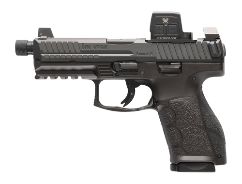 HK 81001367 VP9A1 K Tactical w/Optic 9mm Luger 15+1 4.70" Black Threaded Barrel, Black Steel Serrated w/Optic Slide, Black Polymer Frame w/Picatinny Rail, Textured Grip, Vortex CCW                    