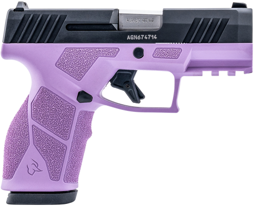 Taurus 1-GX2931LP-10 GX2  9mm Luger 10+1 3.37" Matte Stainless Steel Barrel, Matte Black Serrated Stainless Steel Slide, Light Purple Polymer Frame w/Picatinny Rail, Polymer Grip                      
