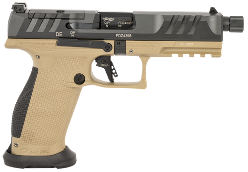 Walther Arms 2876582 PDP Pro SD 9mm Luger 18+1 5.10" Threaded Barrel, Black Optic Cut/Serrated Slide, FDE Polymer Frame with Pic. Rail, Performance Duty Grip, Flared Magwell                           
