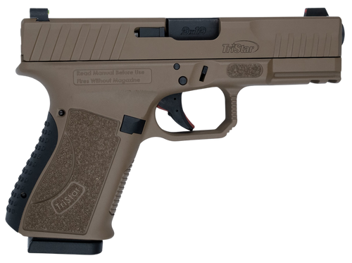 TriStar 85772 Apoc  9mm Luger 15+1 4.02" Black Steel Barrel, Flat Dark Earth Cerakote Serrated Steel Slide & Polymer Frame w/Accessory Rail, Textured Grip                                              