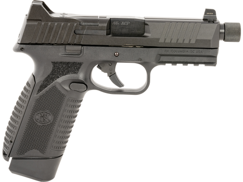 FN 66101385 545 Tactical 45 ACP 10+1 4.71" Black Target Crown/Threaded Steel Barrel, Black Optic Cut/Serrated Steel Slide & Polymer Frame w/Picatinny Rail,  Ambidextrous                               