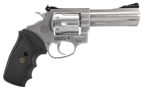 Rossi 2RM649 RM64  357 Mag 6 Shot 4" Matte Stainless Steel Barrel, Cylinder & Frame Textured Black Rubber Grip                                                                                          