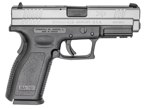 Springfield Armory XD9302 XD Service *CA Compliant 40 S&W 10+1 4" Black Melonite Steel Barrel, Serrated Stainless Steel Slide, Black Polymer Frame w/Picatinny Rail                                     