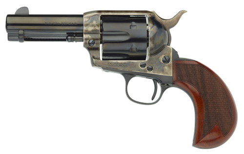 Taylors & Company 555132 1873 Cattleman 357 Mag Caliber with 3.50" Blued Finish Barrel, 6rd Capacity Blued Finish Cylinder, Color Case Hardened Finish Steel Frame & Checkered Birdshead Walnut Grip    