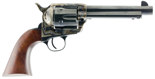 Taylors & Company 550858 1873 Gunfighter 45 Colt (LC) Caliber with 5.50" Blued Finish Barrel, 6rd Capacity Blued Finish Cylinder, Color Case Hardened Finish Steel Frame & Walnut Army Size Grip        