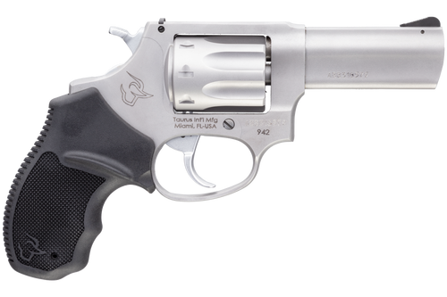 Taurus 2942039 942  22 LR 8rd 3" Barrel, Overall Matte Finish Stainless Steel & Finger Grooved Black Polymer Grip                                                                                       