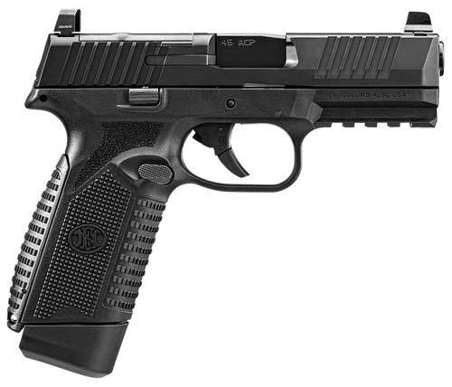 FN 66101389 545 MRD Full Size 45 ACP 10+1 4.10" Black Target Crown Steel Barrel, Black PVD Optic Cut/Serrated Steel Slide & Polymer Frame w/Picatinny Rail, Ambidextrous                                