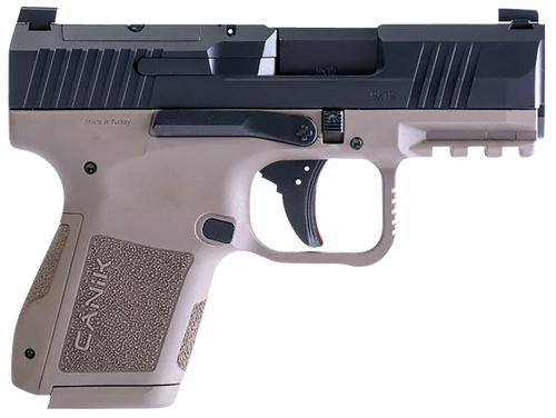 Canik HG7620BDN MC9  9mm Luger 12+1/15+1 3.18" Black Barrel, Black Optic Ready/Serrated Slide, Flat Dark Earth Polymer Frame w/Picatinny Rail, Texture Flat Dark Earth Polymer Grips                    