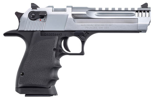 Magnum Research DE357L5BC Desert Eagle L5 357 Mag 5" with Muzzle Brake 9+1 Black Hardcoat Anodized Aluminum Frame Brushed Chrome Carbon Steel Slide Black Hogue Wraparound Rubber Grip                  
