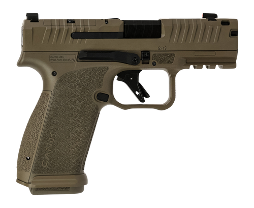 Canik HG8328D-N Mete MC9 Prime 9mm Luger 17+1 3.64" Black Compensated Barrel, Flat Dark Earth Cerakote Steel Optic Ready/Serrated Slide, FDE Polymer Frame w/Picatinny Rail, Textured Grip              