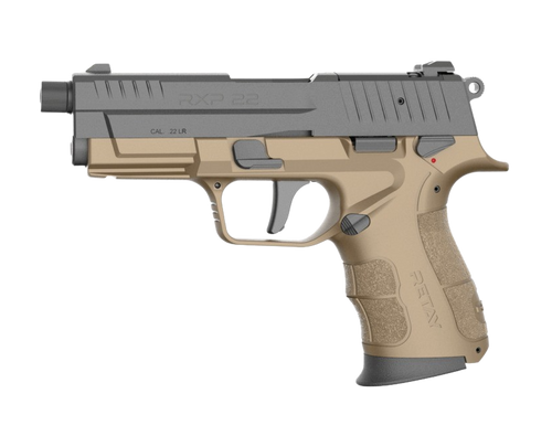 Retay USA RXP22FDEBLKS13TH RXP 22 LR 13+1 4" Threaded Barrel, Black Cerakote Optic Ready/Serrated Slide, Flat Dark Earth Cerakote Polymer Frame w/Accessory Rail, RMR/RMSc Footprint                    