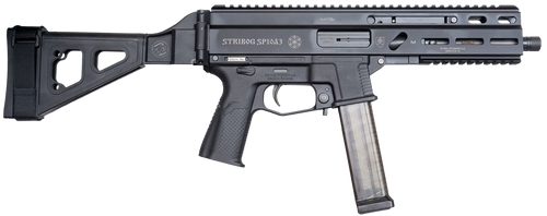 Grand Power 197892004848 SP10A3 Stribog 10mm Auto 20+1 8" Black Threaded Barrel, Black Aluminum Picatinny Rail Receiver, Black Polymer SB Tactical Brace, Black Polymer Grip, Thread Protector          