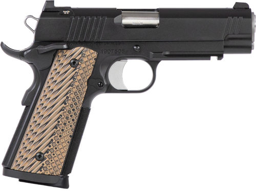Dan Wesson 01795 Specialist Commander Full Size Frame 45 ACP 8+1 4.25" Stainless Steel Barrel, Black Duty Serrated Steel Slide, Black Duty Steel Frame w/Picatinny Rail, Black/Brown G10 Grip           