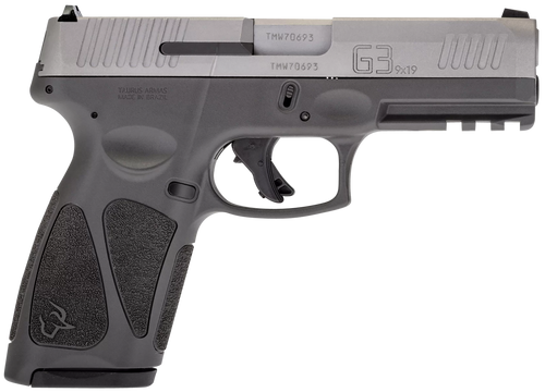 Taurus 1G3B949G15 G3  Full Size Frame 9mm Luger 15+1 4" Matte Stainless Steel Barrel, Matte Serrated Stainless Steel Slide, Gray Polymer Frame w/Picatinny Rail, Gray Polymer Grip, Right Hand          
