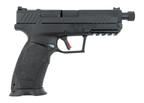Tisas Arms 15000121 PX-9  9mm Luger 20+1 4.60" Black Threaded Barrel, Black Cerakote Carbon Steel Optic Cut/Serrated Slide & Frame w/Picatinny Rail, Black Rubber Grip, RMR Footprint                   