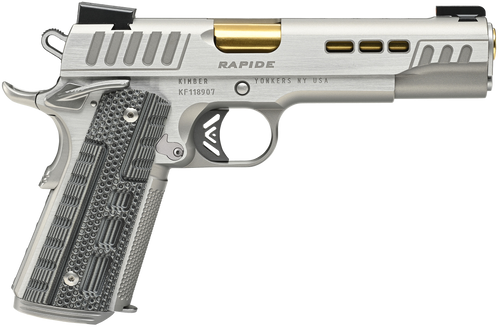 Kimber Mfg.,inc 3000423CA Rapide Dawn (CA) (MA) 45 ACP 8+1 5" KimPro Silver Front and Rear Serrations Stainless Steel Slide Gray/black Rapide G10 Grip                                                  