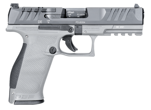 Walther Arms 2858371NP3 PDP  Full Size Frame 9mm Luger 18+1 4.50" Stainless Polygonal Rifled Barrel, Optic Ready/Serrated Steel Slide, Gray Polymer Frame w/Picatinny Rail Ambidextrous                 