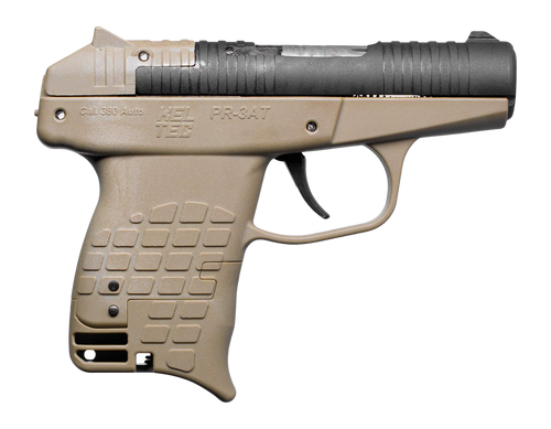 Kel-Tec PR3ATTAN PR-3AT Compact Frame 380 ACP 13+1 2.85" Black Rotating Barrel Shroud, Tan Polymer Frame                                                                                                