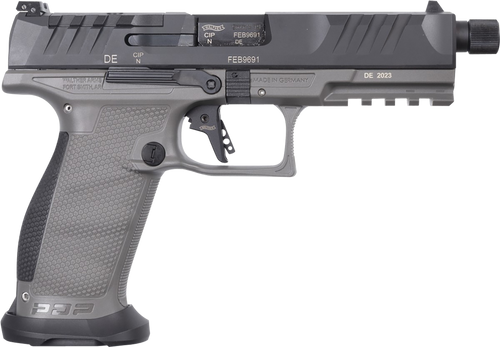 Walther Arms 2877503 PDP Pro SD 9mm Luger 18+1 5.10" Threaded Barrel, Black Optic Cut/Serrated Slide, Tungsten Gray Polymer Frame with Pic. Rail, Performance Duty Grip, Flared Magwell                 