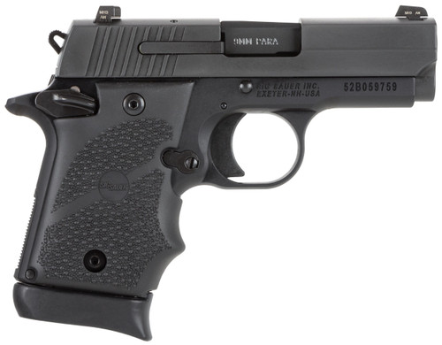 Sig Sauer 9389BRGAMBI P938 Micro-Compact BRG 9mm Luger 3" 7+1 Black Nitron Stainless Steel Black Hogue Rubber Grip                                                                                      
