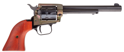 Heritage Mfg RR22999CH6 Rough Rider  22 LR 9 Shot, 6.50" Black Steel Barrel, Simulated Case Hardened Zinc Alloy Frame, Black Cylinder, Cocobolo Grip, Hammer/Thumb Safety, Exposed Hammer               