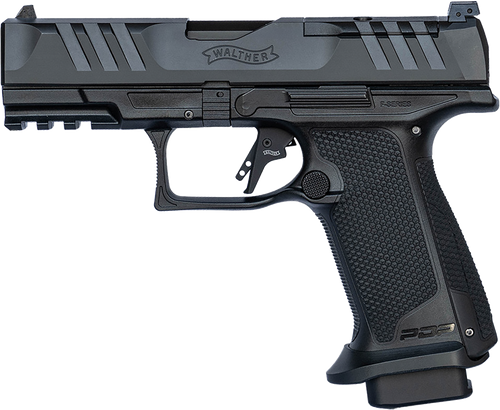 Walther Arms 4796040 PDP F-Series Pro 9mm Luger 18+1 4" Black Steel Barrel, Black Serrated/Optic Ready Steel Slide, Black Polymer Frame w/Picatinny Rail, Medium Backstrap Grip                         