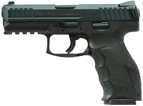HK 81001161 VP40  40 S&W 10+1 4.09" Black Steel Barrel, Black Cerakote Serrated Steel Slide, Black Polymer Frame w/Picatinny Rail, Black Interchangeable Backstrap Grip                                 