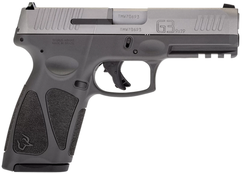 Taurus 1G3B949G G3  Full Size Frame 9mm Luger 15+1/17+1 4" Matte Stainless Steel Barrel, Matte Serrated Stainless Steel Slide, Gray Polymer Frame w/Picatinny Rail, Polymer Grip, Right Hand            