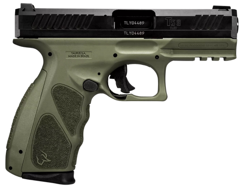 Taurus 1TS9SR041O TS9  Full Size 9mm Luger 17+1 4" Matte Black Steel Barrel, Matte Black Serrated Slide, OD Green Polymer Frame w/Picatinny Rail w/OD Green Polymer Grip W/Interchangeable Backstraps   