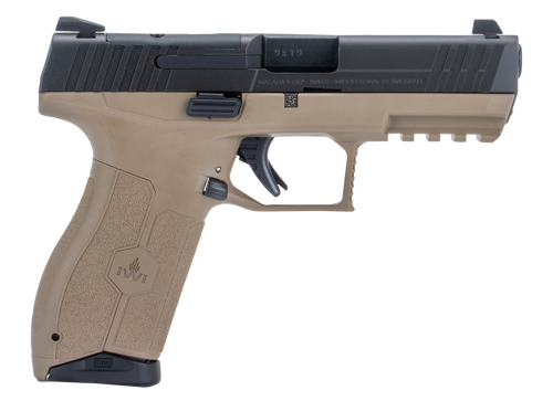 IWI US M9ORP17FD MASADA  9mm Luger 17+1 4.10" Black Button Rifled Steel Barrel/Black Optic Ready/Serrated Slide/Flat Dark Earth Polymer Frame w/Picatinny Rail/FDE Polymer Grips Ambidextrous           