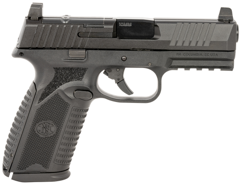 FN 66101381 510 MRD Full Size 10mm Auto 10+1, 4.10" Black Target Crown Steel Barrel, Black PVD Optic Cut/Serrated Steel Slide & Polymer Frame w/Picatinny Rail, Ambidextrous                            
