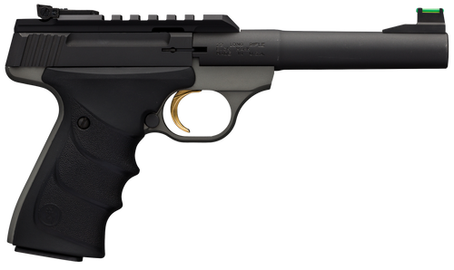 Browning 051530490 Buck Mark Plus Practical 22 LR 10+1 5.50" Tapered Bull Barrel, Matte Black Optic Ready/Serrated Steel Slide, Matte Gray Aluminum Frame, Black Ultragrip RX Grips                     