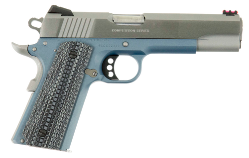 Colt Mfg O1072CCSBT 1911 Competition 9mm Luger Caliber with 5" National Match Barrel, 9+1 Capacity, Blue Titanium Finish Frame, Serrated Stainless Steel Slide, Gray G10 Grip & 70 Series Firing System 