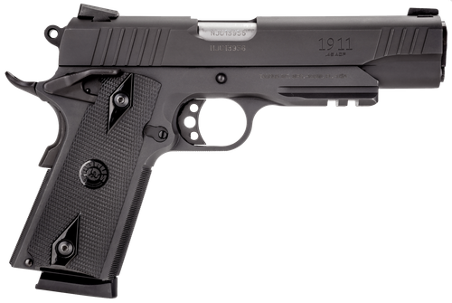 Taurus 1191101B1 1911  Full Size Frame 45 ACP 8+1 5" Matte Stainless Steel Barrel, Matte Black Serrated Steel Slide & Frame w/Beavertail & Picatinny Rail, Black Checkered Polymer Grip, Right Hand     