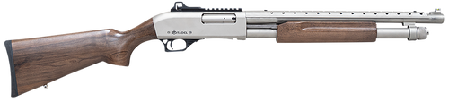 Citadel FRMN1220NKL Mariner  12 Gauge Pump 3" 4+1 18.50"  Nickel Full Heat Shield Barrel, Nickel Picatinny Rail Stainless Steel Receiver, Fixed Walnut Wood Stock                                       