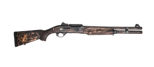 MAC 21000122APOC Apocalypse  12 Gauge Semi-Auto 3" 5+1 18.50" Multicolor Distressed Cerakote Barrel, Multicolor Engraved & Distressed Cerakote Receiver w/Picatinny Rail, Aged, Distressed & Engraved Wo