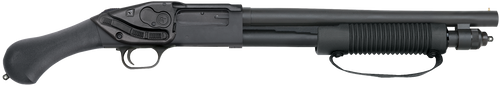 Mossberg 50638 590 Shockwave 12 Gauge Pump 3" 5+1 14.38" Matte Blued Heavy-Walled Barrel, Drilled & Tapped Matte Blued Stainless Steel Receiver, Black Raptor Birdshead Grip, Crimson Trace Lasersaddle 
