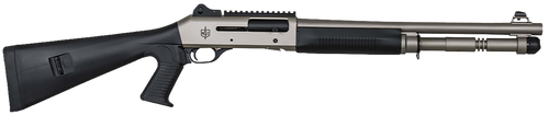 MAC 21000153 1014 Marine 12 Gauge 3" 5+1 18.50", Electroless Nickel Barrel/Rec, Synthetic Furniture, Fixed Pistol Grip Stock, Ghost Ring Sight, Optics Mount, 3 Chokes                                  