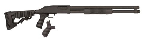 Mossberg 50695 590 Tactical 12 Gauge 8+1 3" 20" Cylinder Bore Barrel, Matte Blued Metal Finish, Dual Extractors, FLEX Component 6 Position Stock w/FLEX Pistol Grip & Recoil Pad                        