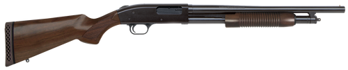 Mossberg 50429 500 Retrograde Full Size 12 Gauge Pump 3" 5+1 18.50" Blued Steel Barrel, Blued Drilled & Tapped Steel Receiver, Fixed Walnut Stock, Ambidextrous                                         