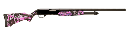 Stevens 22561 320 Field Youth 20 Gauge Pump 3" 5+1 22" Matte Black Vent Rib Barrel, Matte Black Aluminum Drilled & Tapped Receiver, Fixed Muddy Girl Synthetic Stock Right, Ambidextrous                